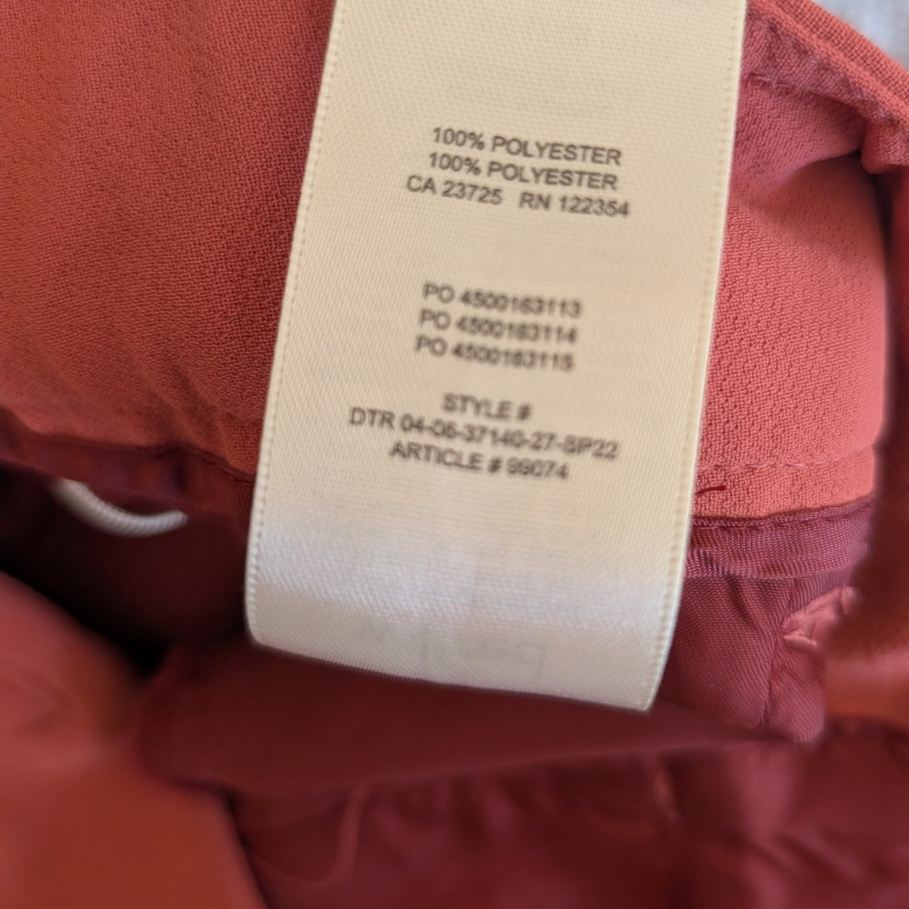 Aritzia Wilfred Womens 0 Pink Crepe Trouser Dress Pants Preppy Academia Classic - Picture 8 of 8